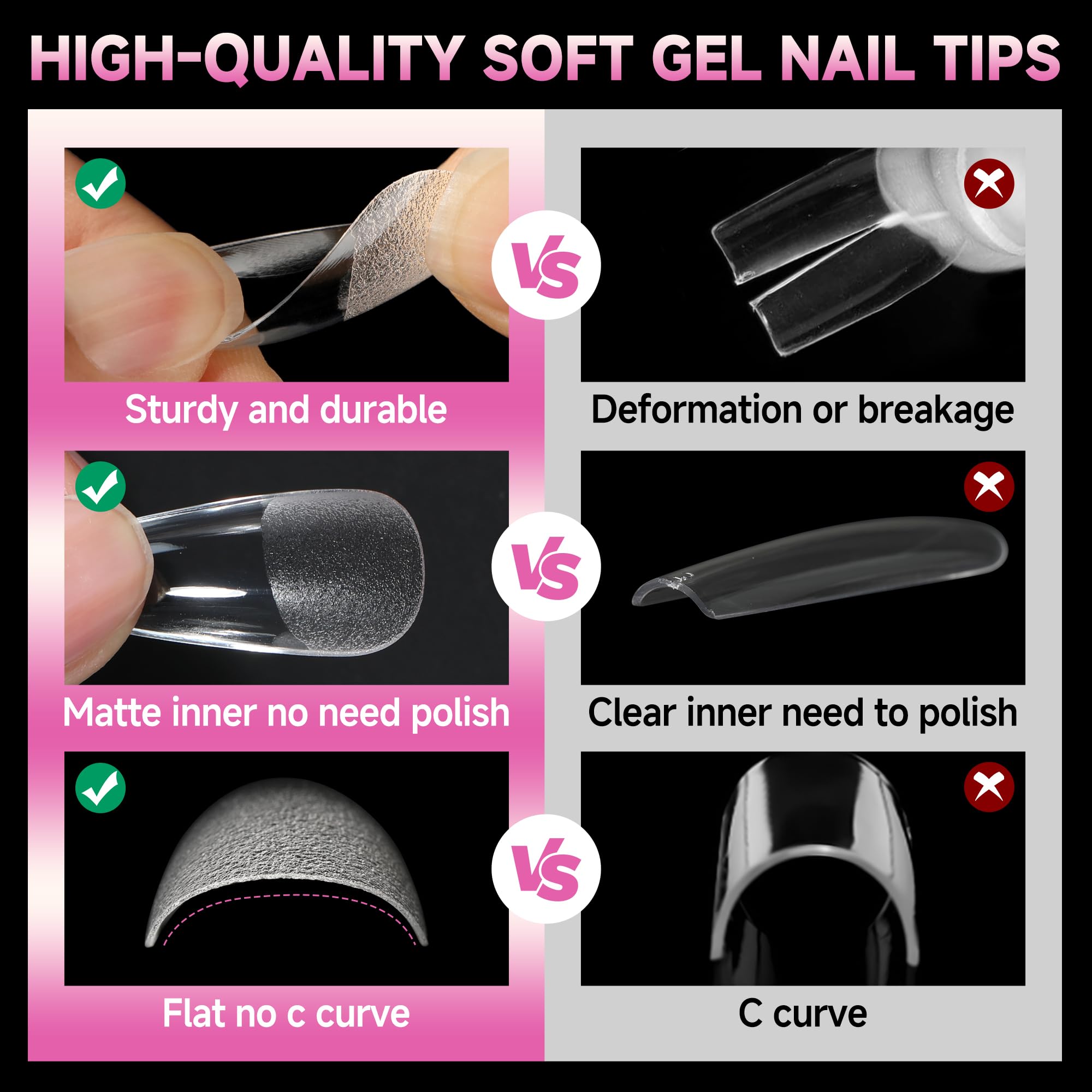 UNA GELLA breathable soft gel tips are lightweight and comfortable.