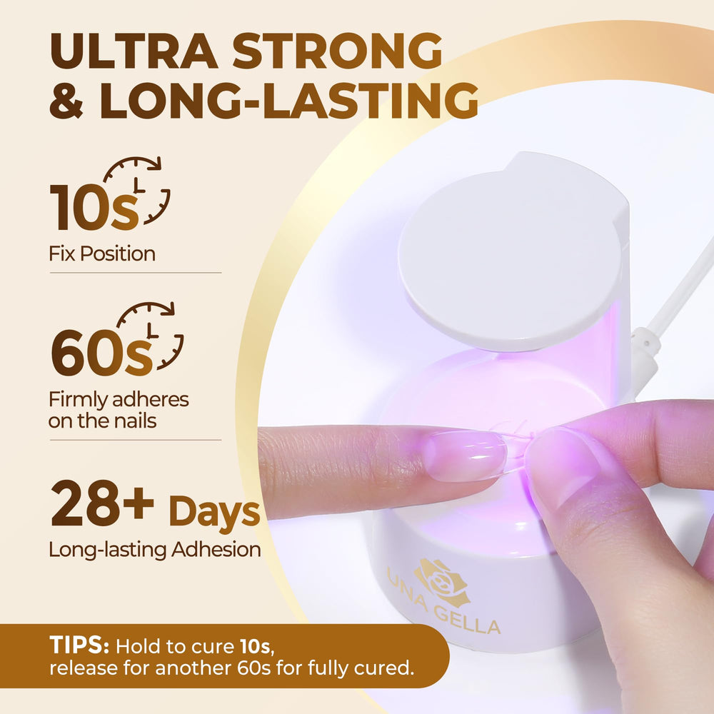 Built-in brush in action showing mess-free use of UNA GELLA