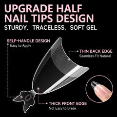 UNA GELLA butterfly-handle almond tips simplify size picking and grip during application.
