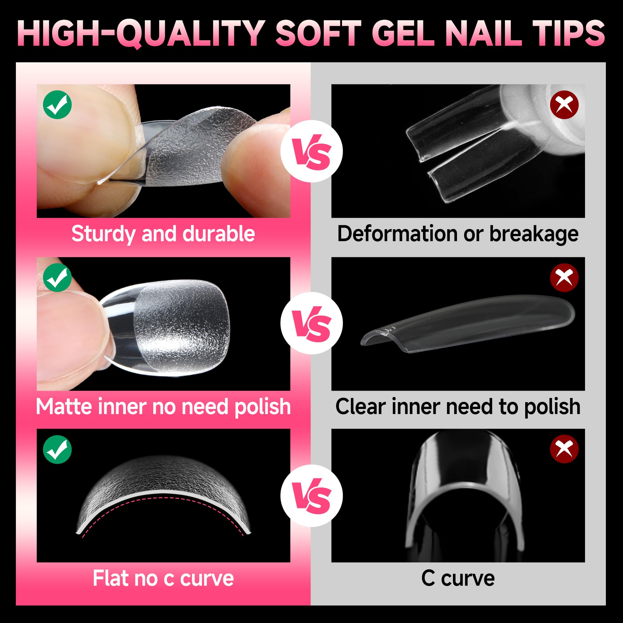 UNA GELLA clear full-cover tips for versatile nail art and extensions.