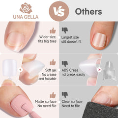 UNA GELLA clear toe tips suit versatile nail art bases