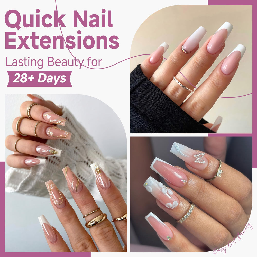 UNA GELLA pre-buffed coffin tips—easy adhesion and fewer filing steps.