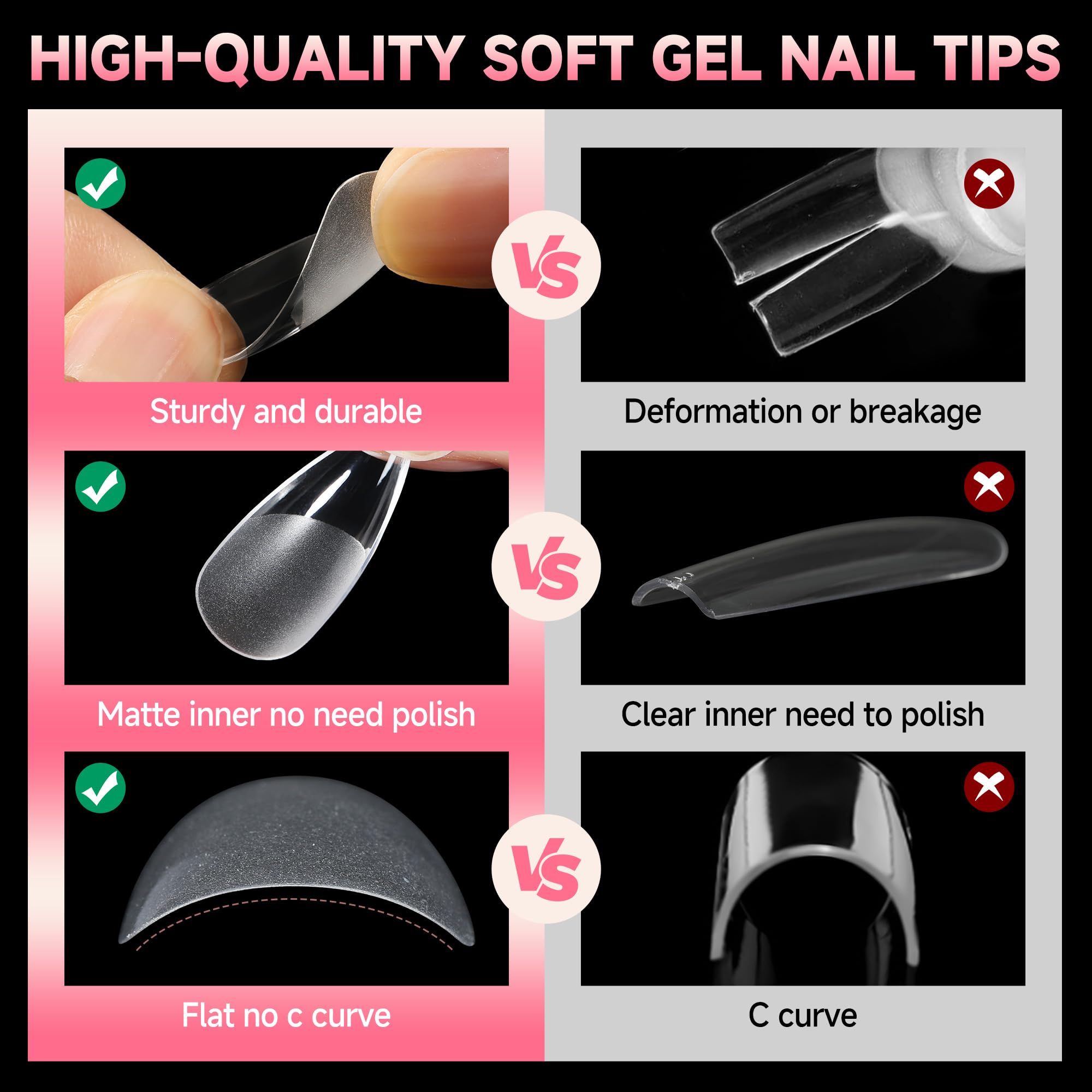Conjunto UNA GELLA de 216 puntas para manicure versátil.