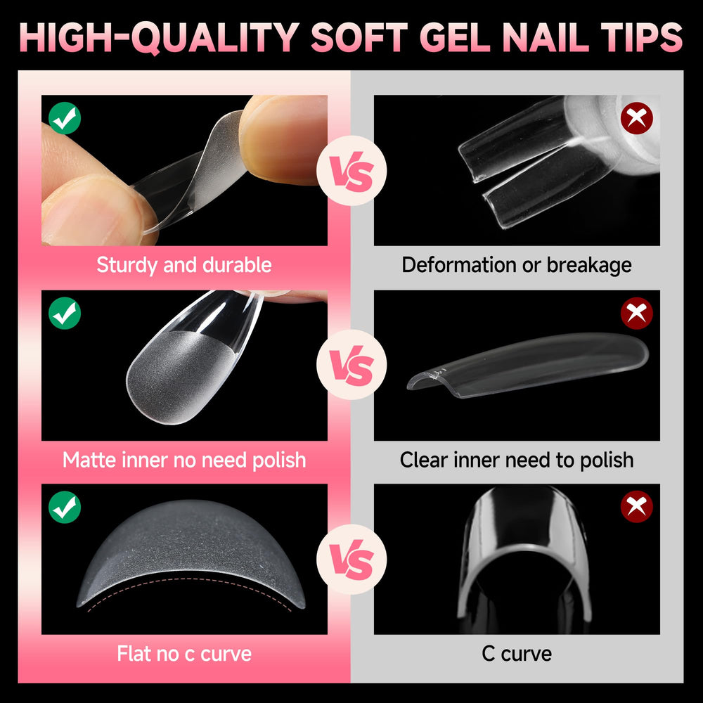 Conjunto UNA GELLA de 216 puntas para manicure versátil.