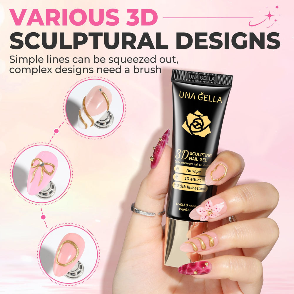 UNA GELLA crack-free 3D gel with balanced consistency for durable designs
