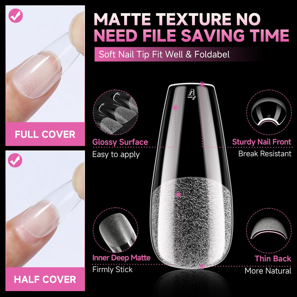 UNA GELLA crease-free clear tips prevent creasing and maintain brightness.