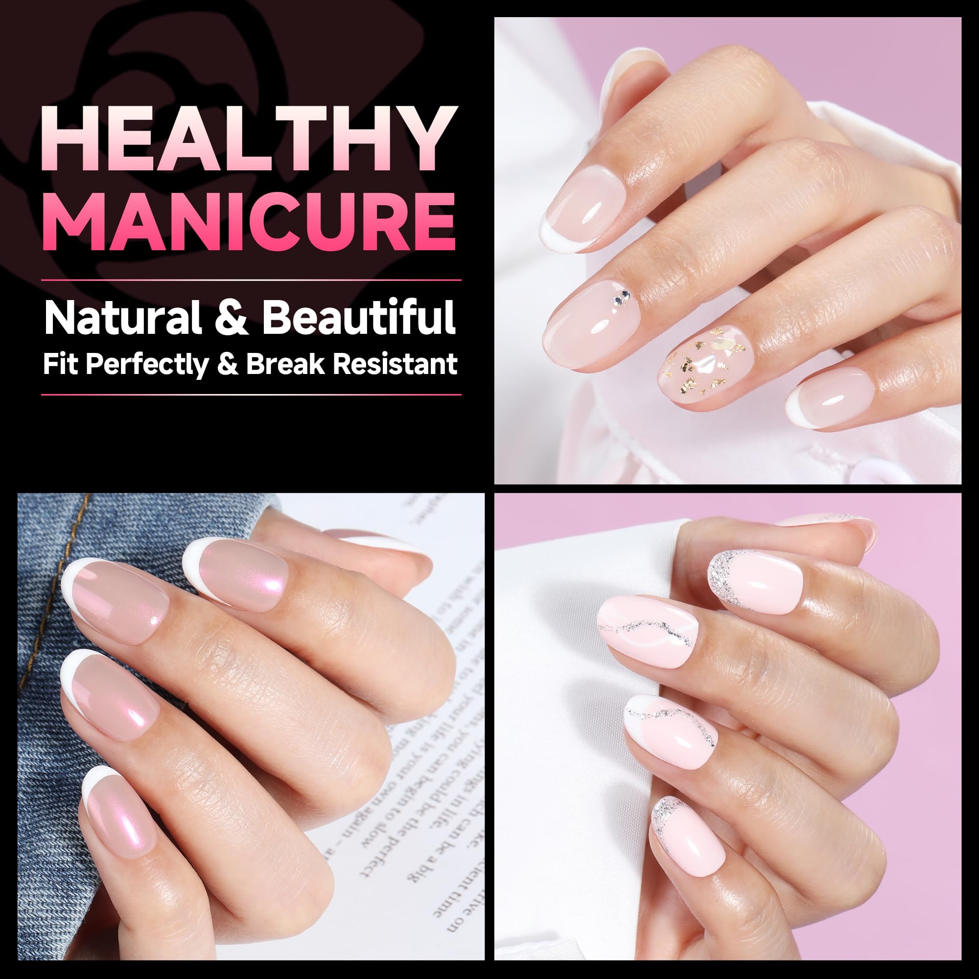 UNA GELLA crease-free design tips provide smooth edges for a clean manicure.