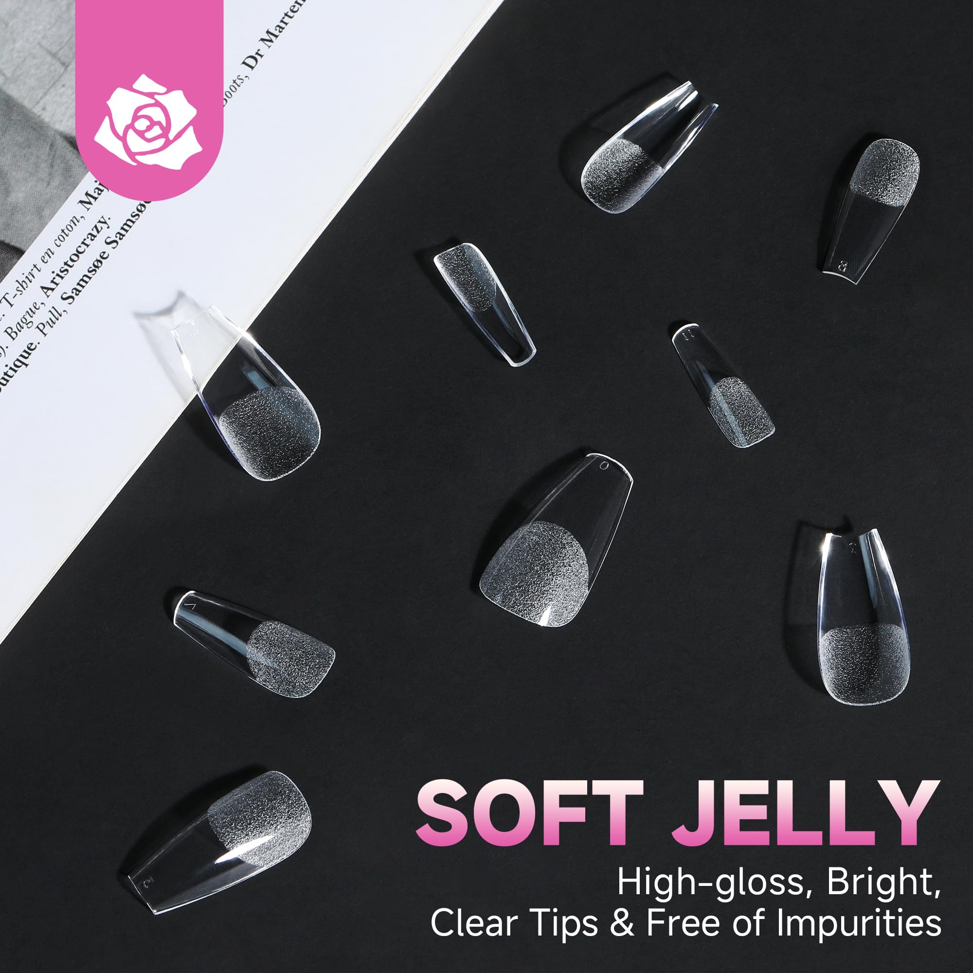 UNA GELLA durable front edge tips resist breakage during daily wear.