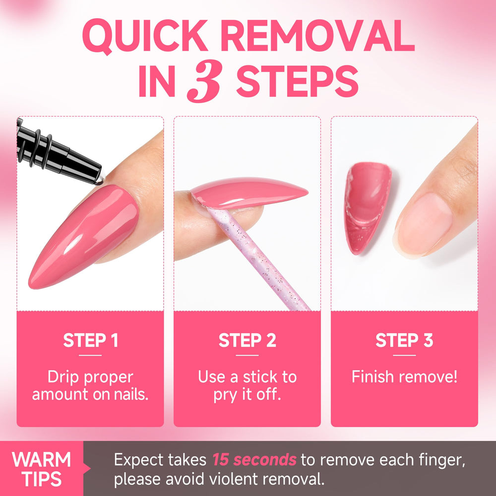 UNA GELLA safe nail tips removal supports salon-like care
