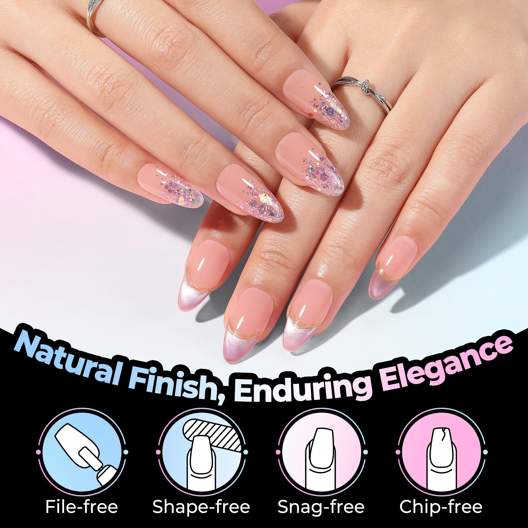 UNA GELLA extensiones uñas 300 piezas, kit completo para proyectos