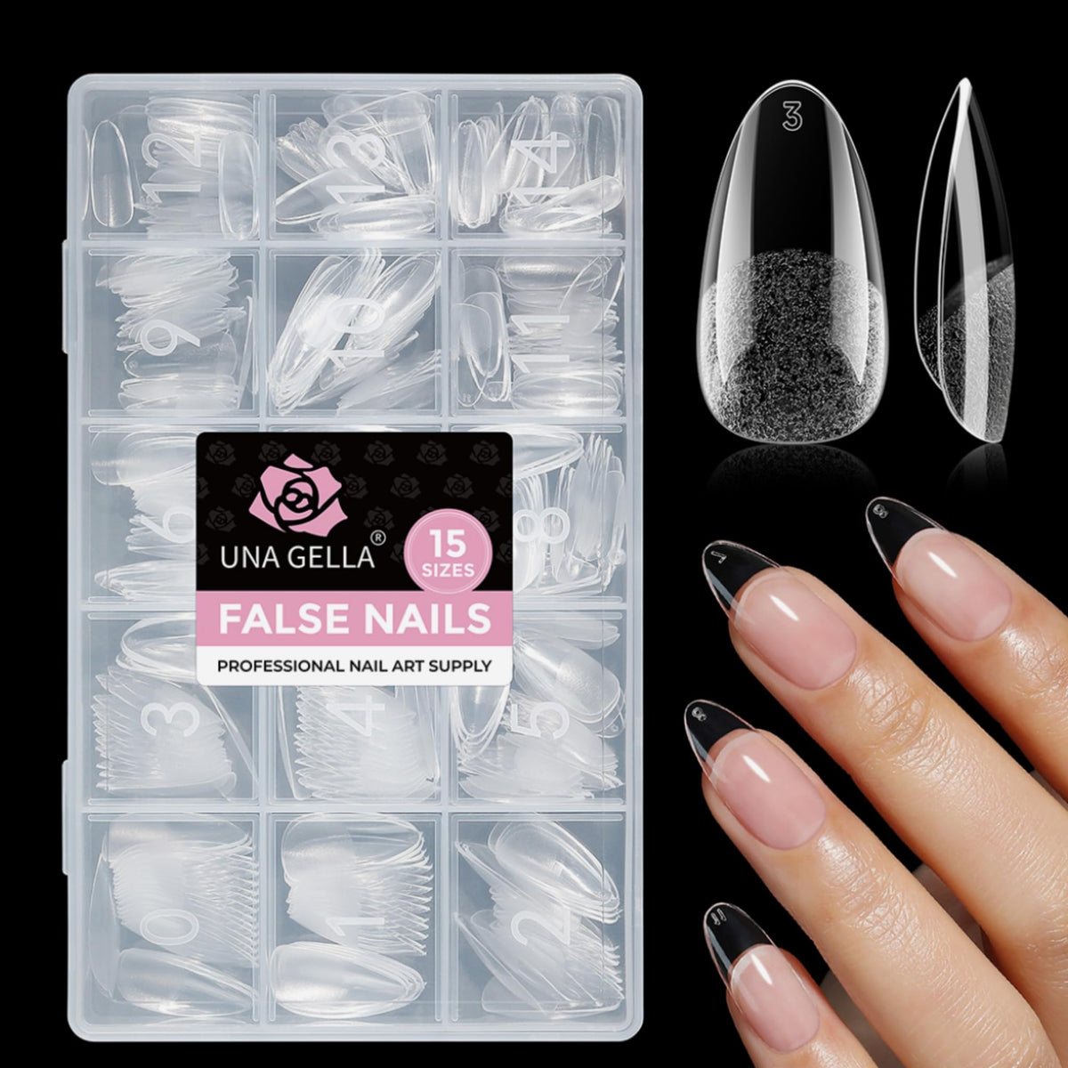 UNA GELLA extensiones uñas almendra mate preformadas, ajuste estable y duradero