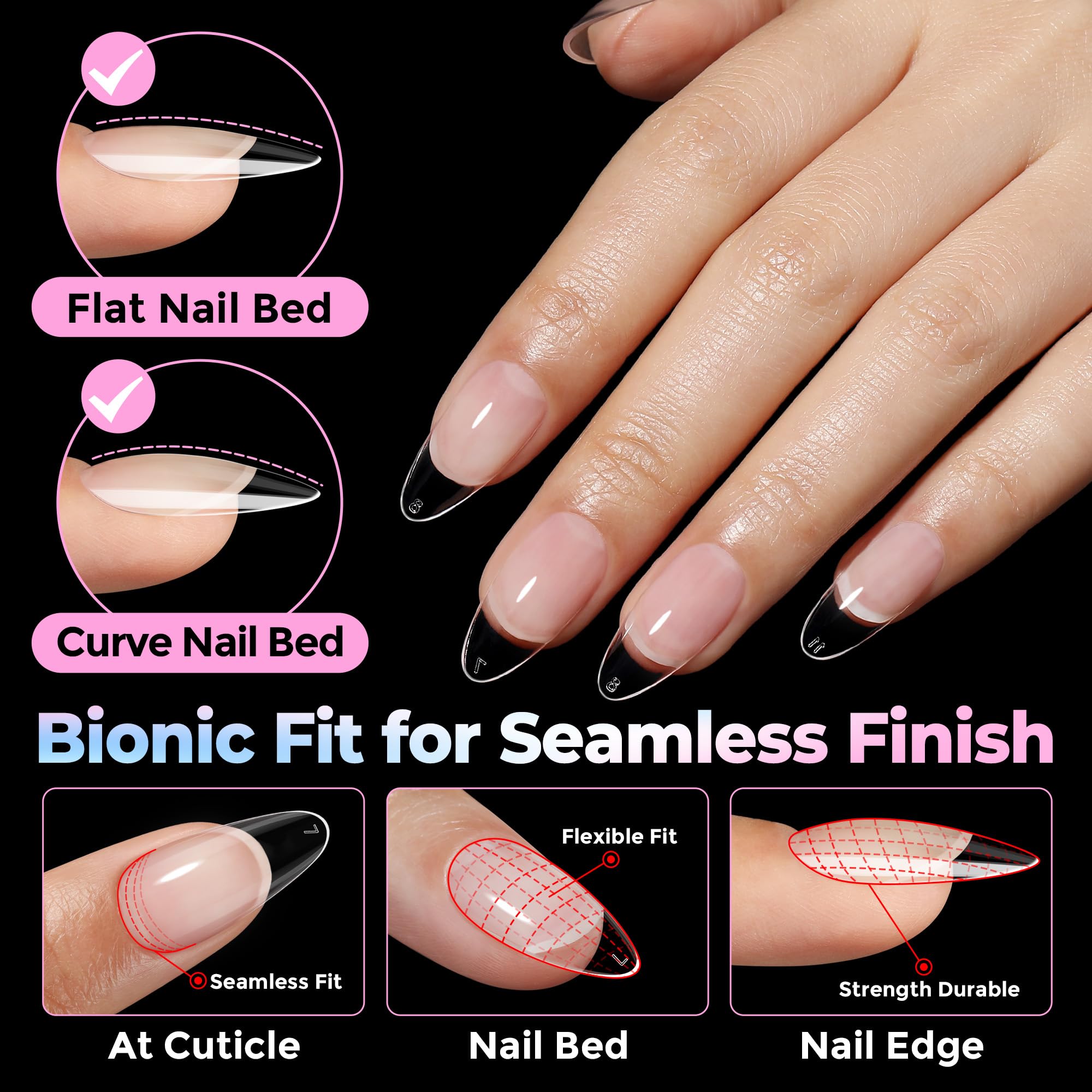 UNA GELLA extensiones uñas naturales flexibles, cómodo ajuste diario