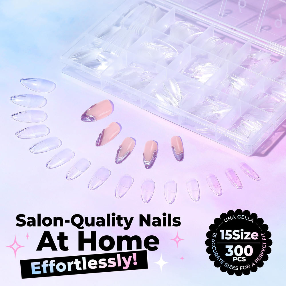 UNA GELLA extensiones uñas uso con color, acabado claro para estilo