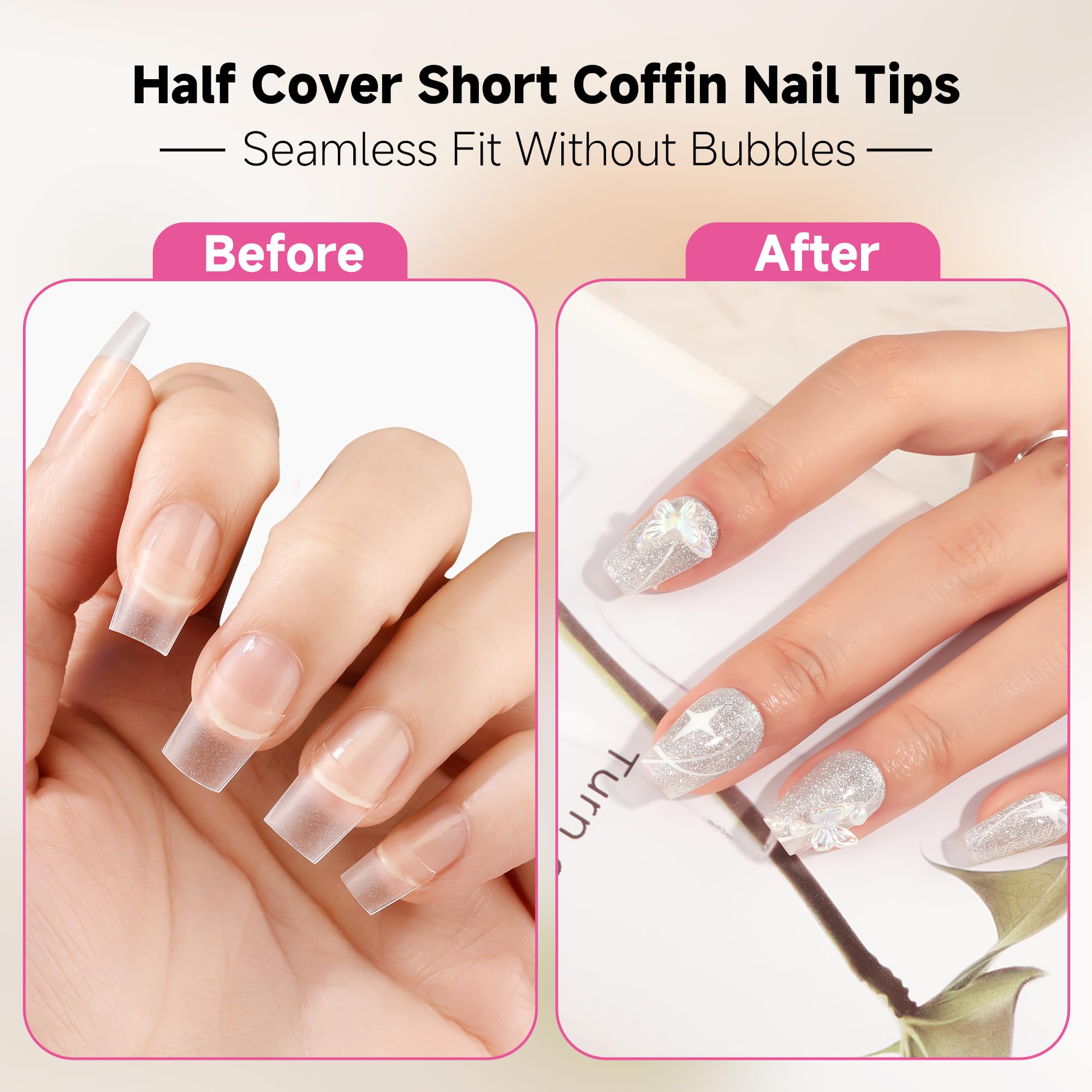 UNA GELLA extra-short coffin nails offer ultra-fit comfort