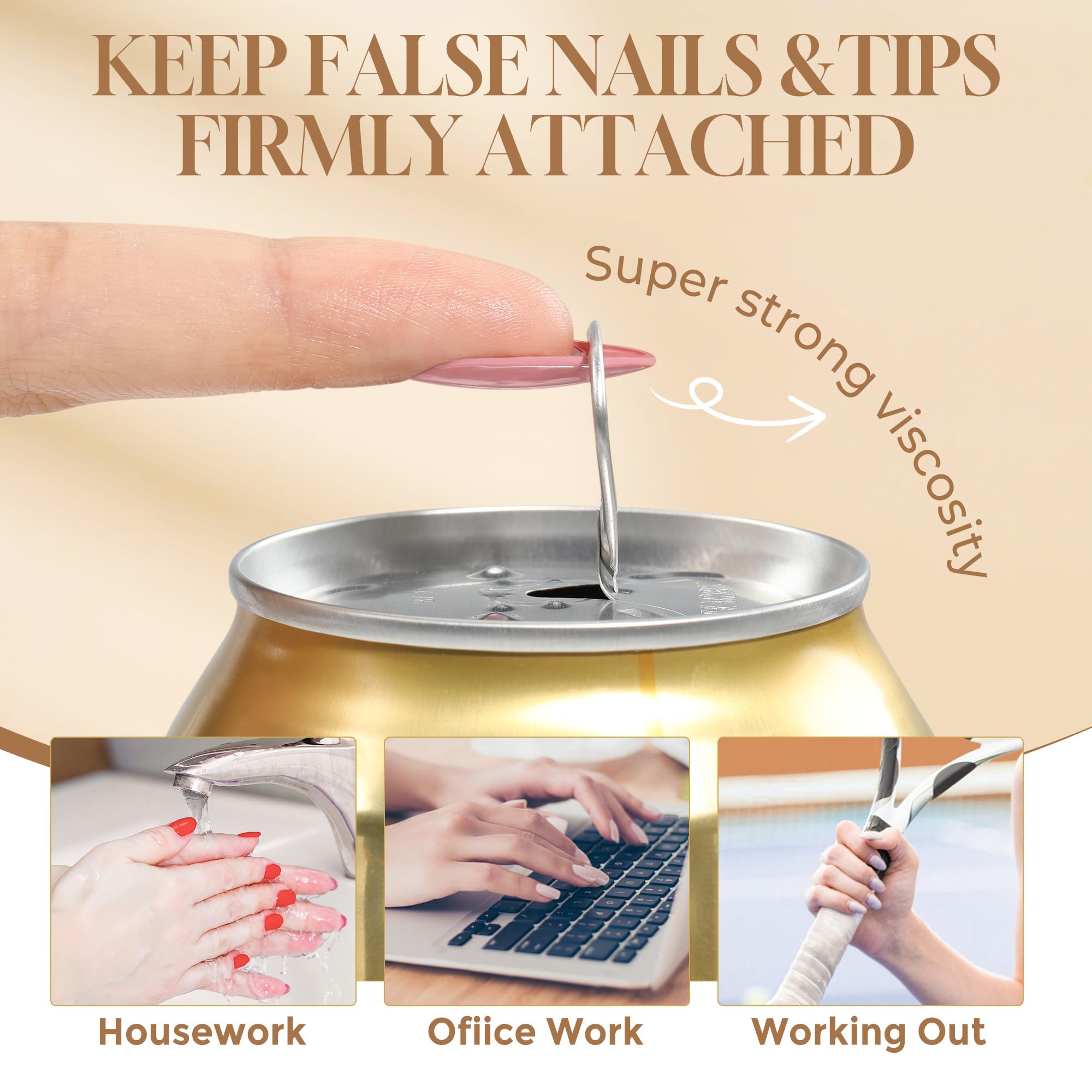 UNA GELLA finished nails with strong adhesion and lasting wear.