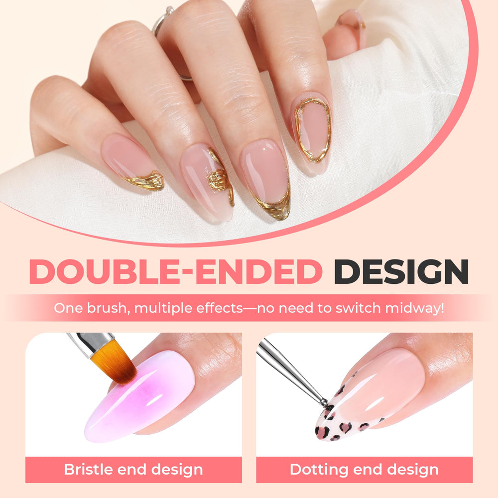 UNA GELLA Flat brush in pink delivers smooth lines for bold color application.
