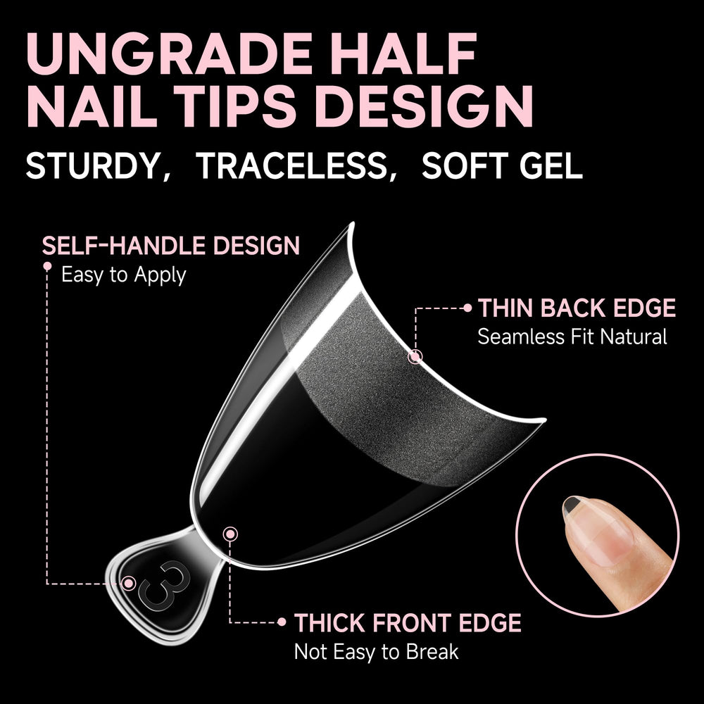 UNA GELLA flat no-C-curve design fits various nail beds