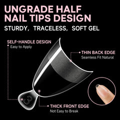 UNA GELLA flat no-C-curve design fits various nail beds