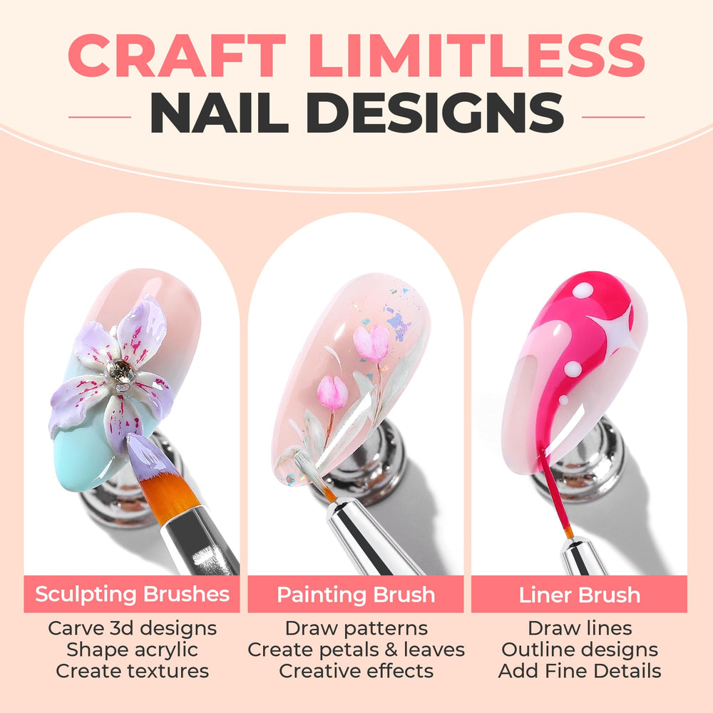 UNA GELLA French brush in pink with soft bristles for precise edge work.