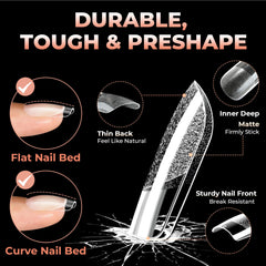 UNA GELLA full-cover tips, easy application for salon-quality results.