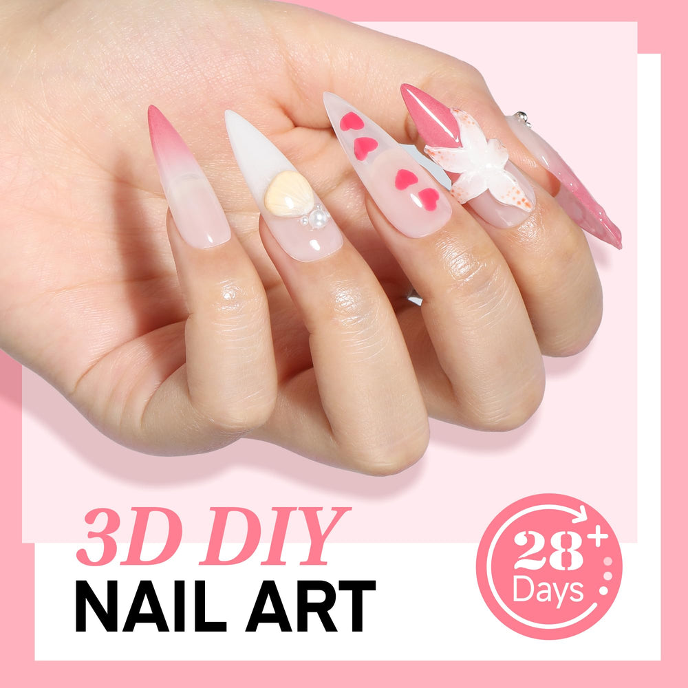 UNA GELLA gel nail-art, resultados 3D con líneas simples y elegantes.