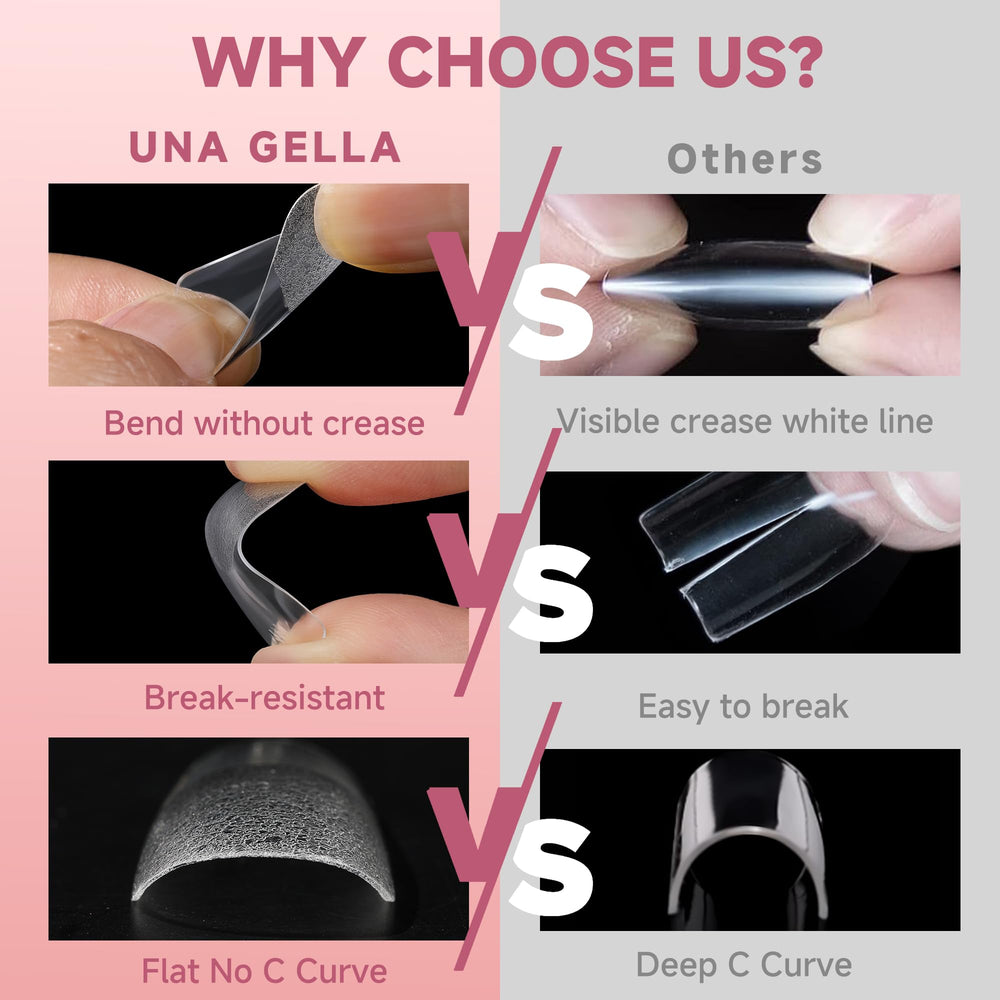 UNA GELLA tips surface accepts color with a glossy finish for easy design