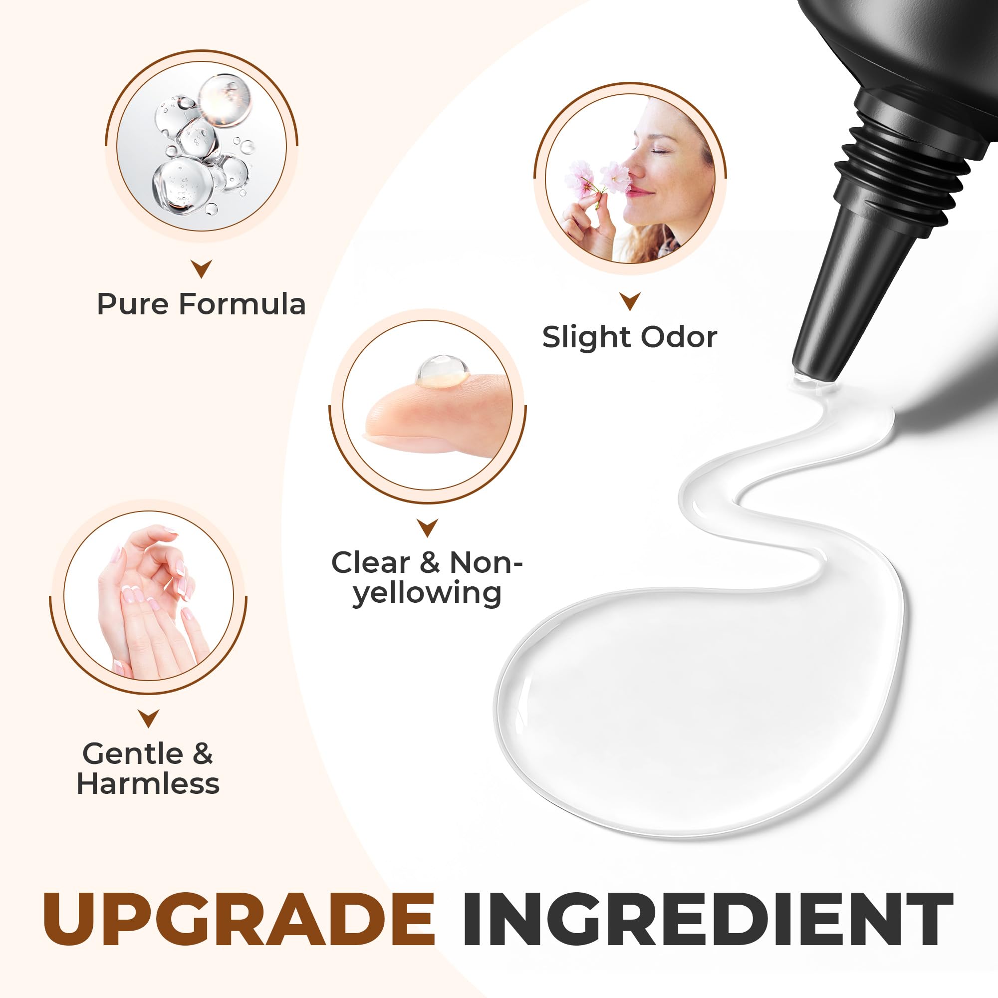 UNA GELLA low-odor formula promotes comfortable wear and skin safety