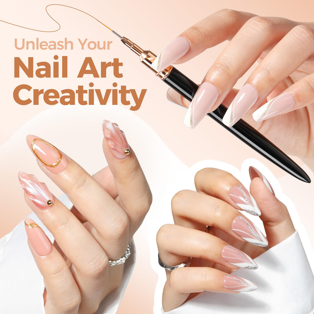 UNA GELLA 9mm metallic brush for clean mid-length strokes on gel polish