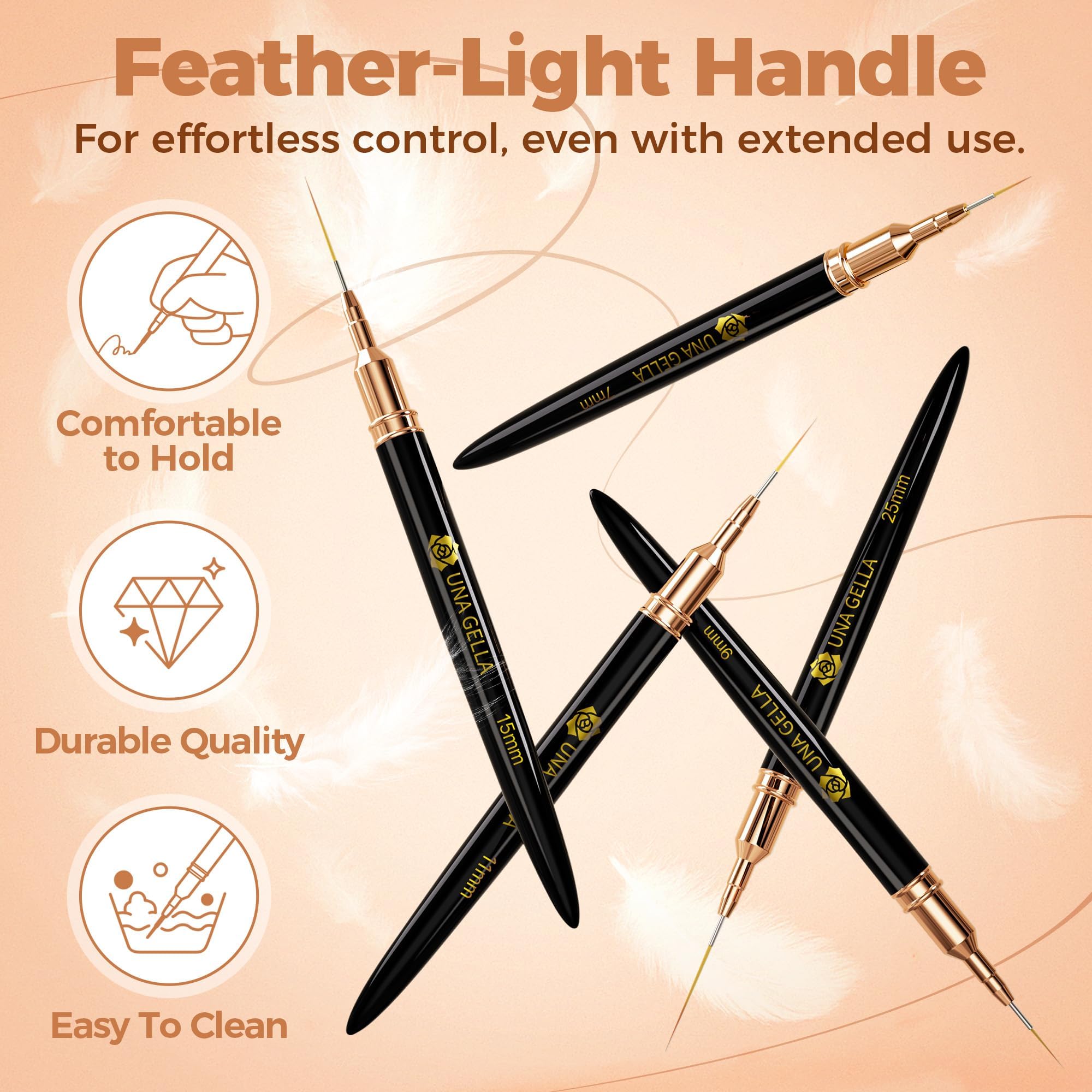 UNA GELLA brush set packaging shows professional tools