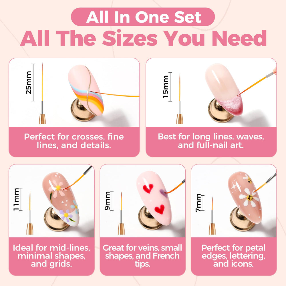 UNA GELLA 11mm brush for smooth curves and delicate accents.