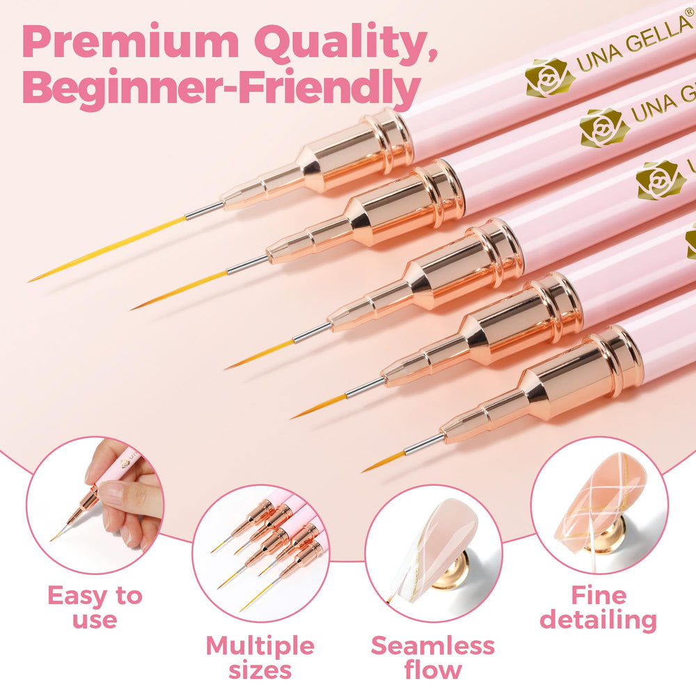UNA GELLA 15mm brush for French tips and broader strokes.