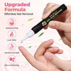 UNA GELLA Nail Glue Remover leak-proof cap keeps contents secure during travel.