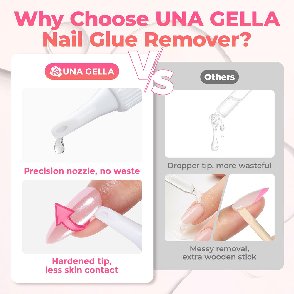 UNA GELLA Gentle removal preserves natural nails and reduces residue.