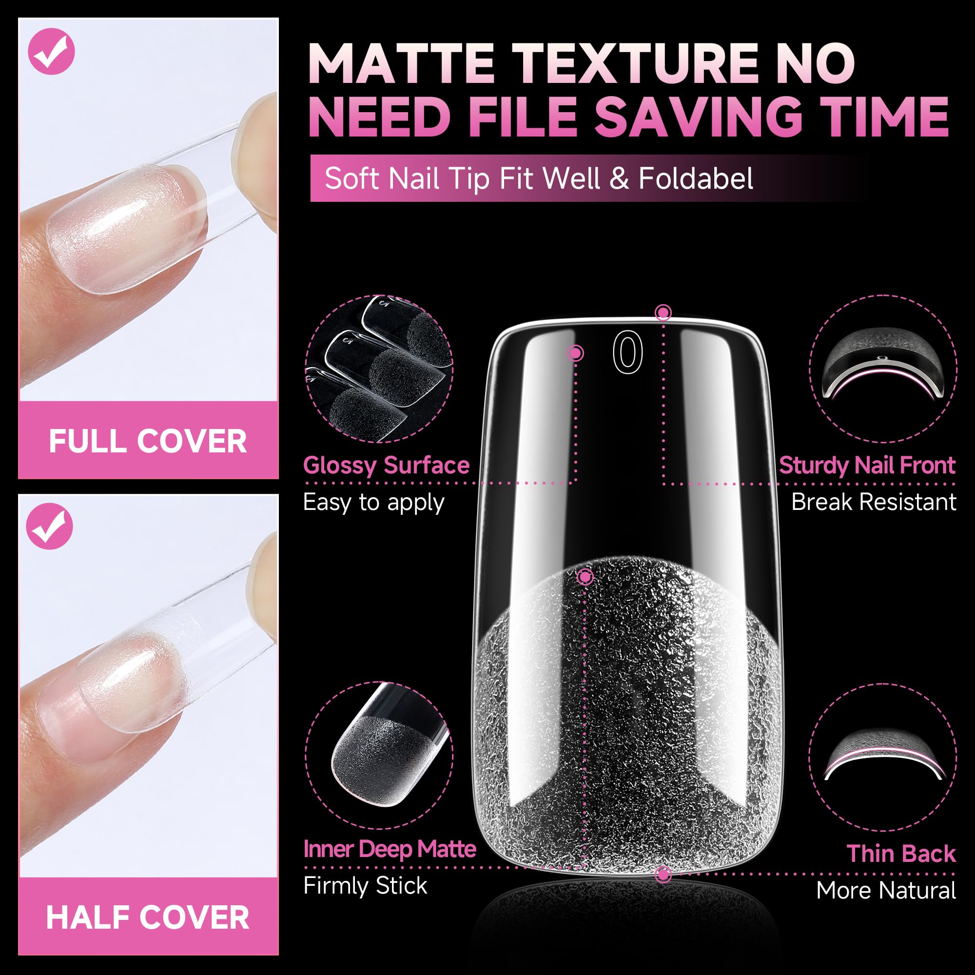 UNA GELLA 12 sizes box labeled 0–11 for quick matching and uniform nail sets.