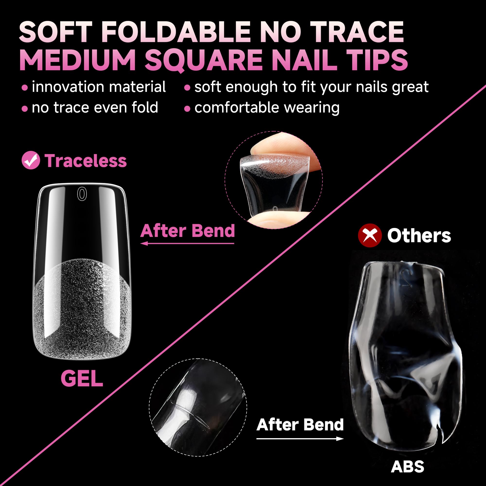 UNA GELLA application-ready tips with pre-buffed surface speed up DIY nail extensions.