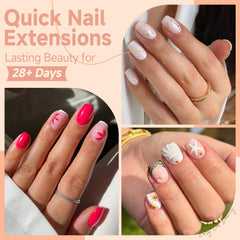 UNA GELLA clear full cover tips blend with natural nails for polished look