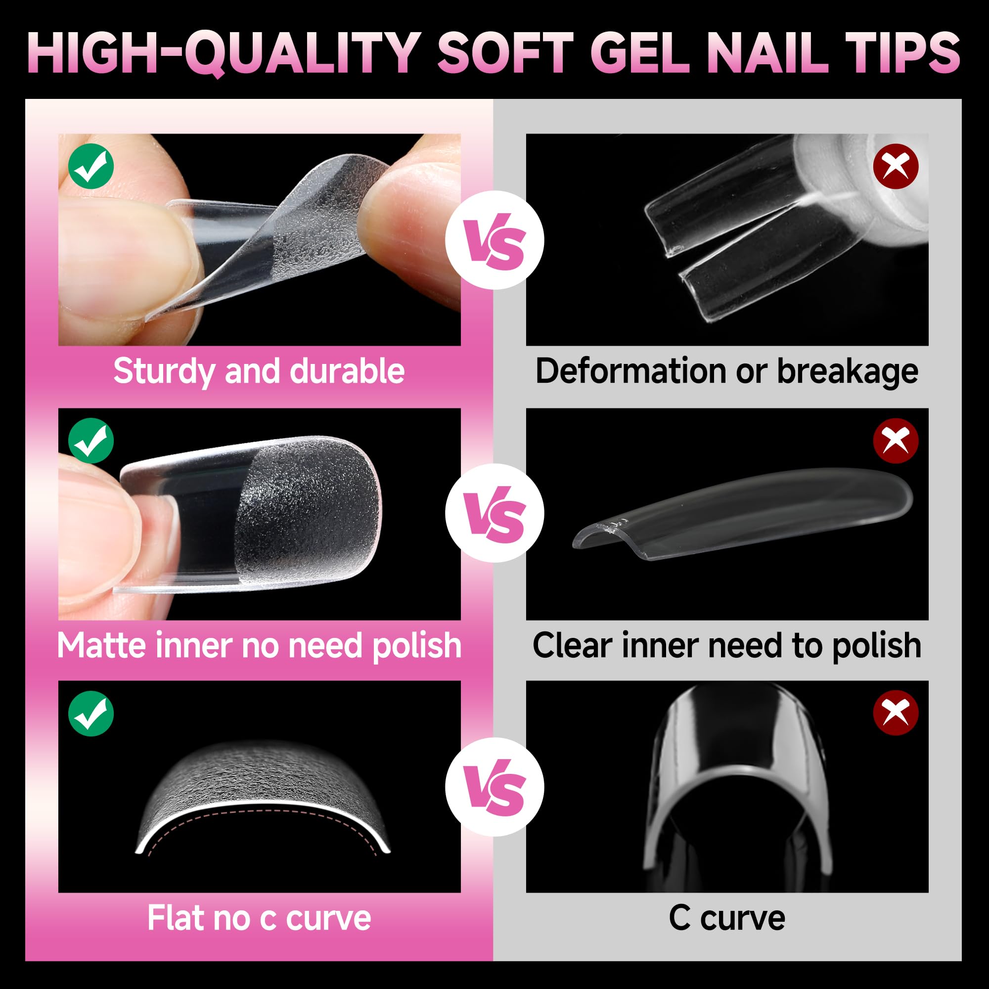 UNA GELLA square tips in use during home manicure for press-on longevity.