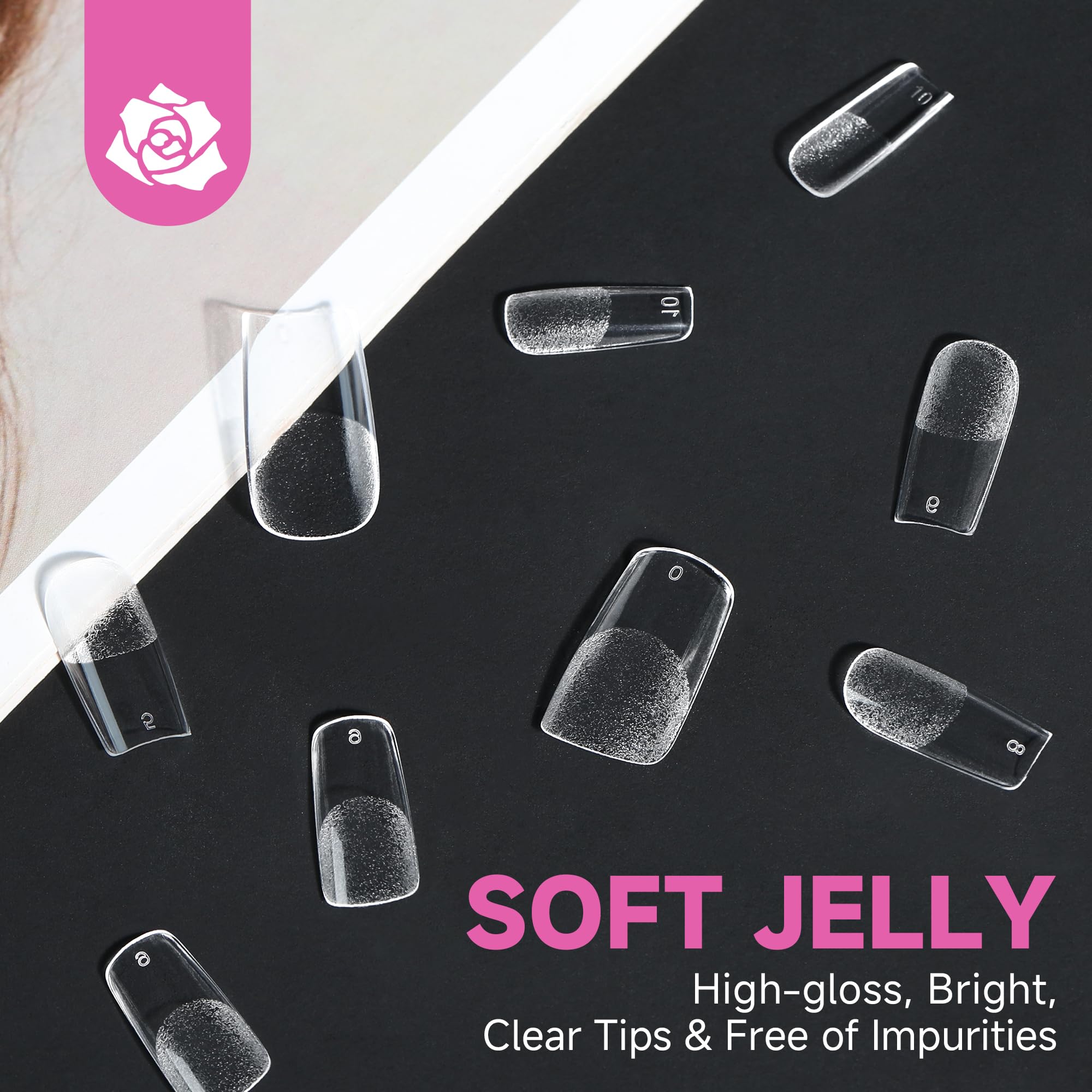 UNA GELLA soak-off-capable tips removable without damage after wear.