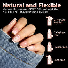 UNA GELLA soft gelly tips flexible breathable and easy to soak off