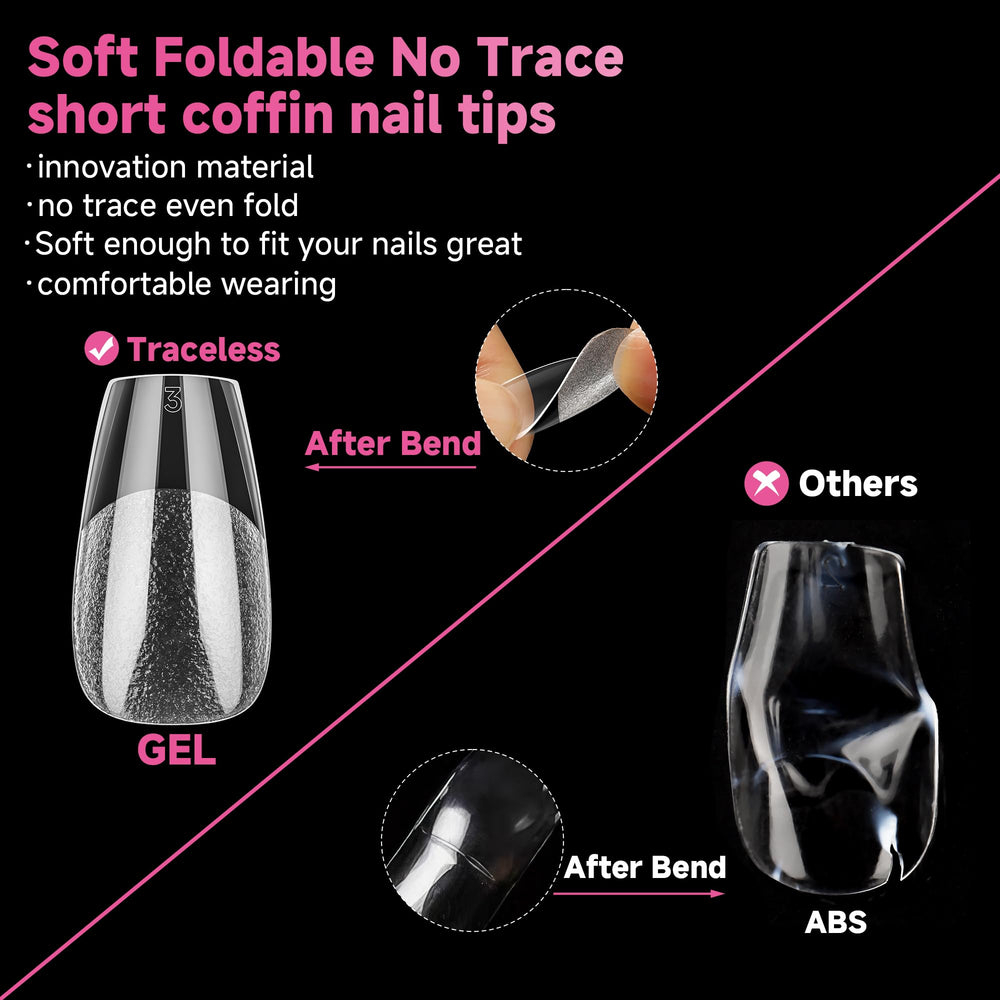 UNA GELLA tips thin back edge for natural fit on nails