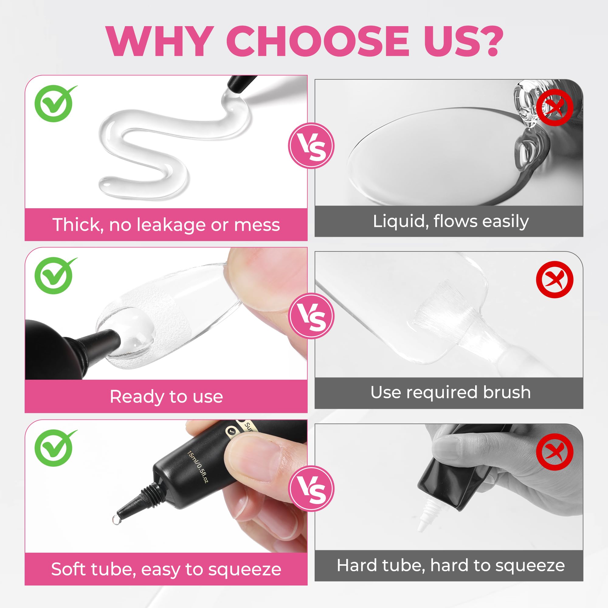 UNA GELLA no-lamp-needed drying visual for lamp-free application.