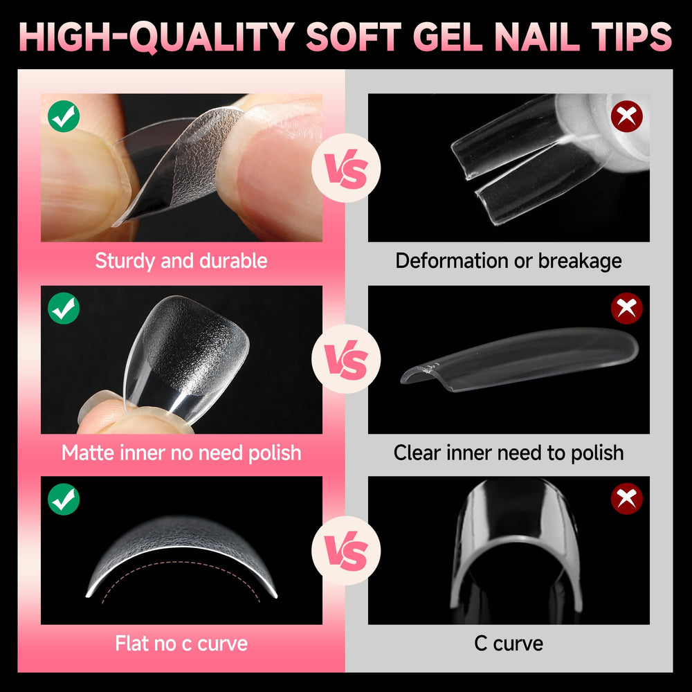 UNA GELLA clear tips leave no trace when bent for easy DIY
