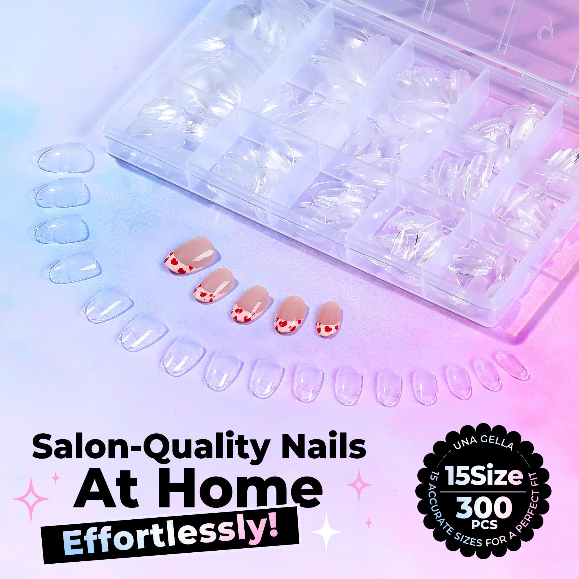 UNA GELLA Easy soak-off tips simplify removal with any glue