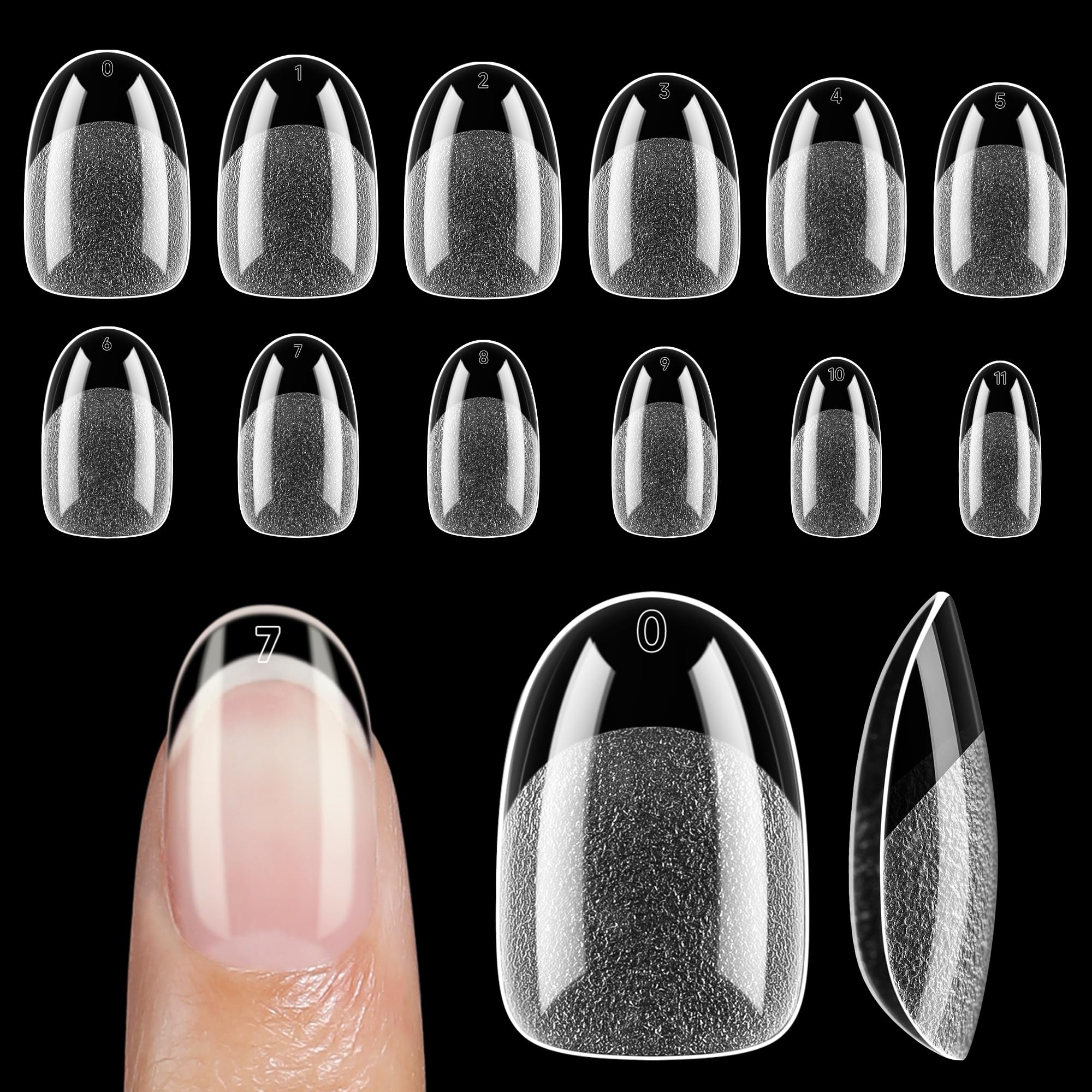 UNA GELLA oval nail tips in a clear pack, breathable and lightweight for comfortable wear.