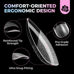 UNA GELLA Pre-etched surface close-up confirms smooth matte interior for secure adhesion