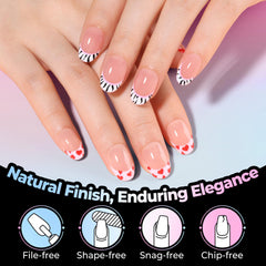 UNA GELLA Oval Nail Tips side view highlights slim profile for comfortable wear