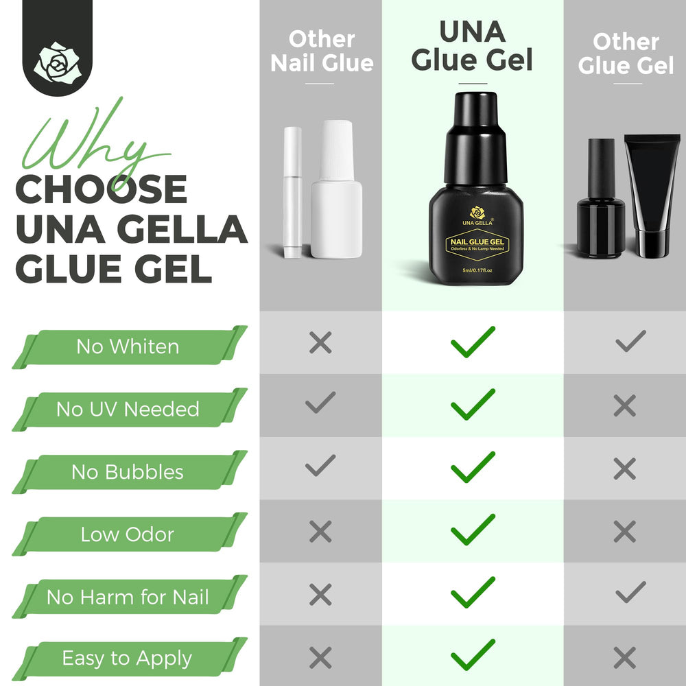 UNA GELLA pegamento gel uñas 5ml, retirada sencilla con removedor.