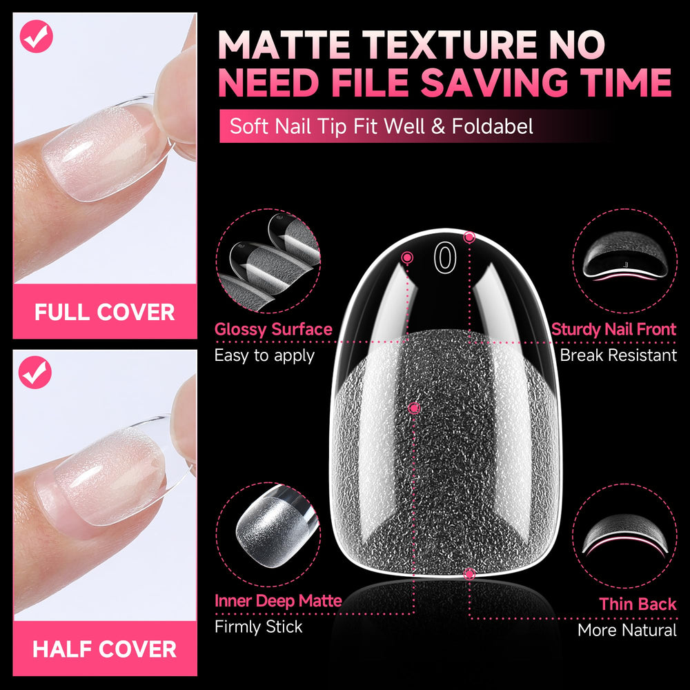 UNA GELLA pre-buffed nails reduce filing, improving adhesion during application.