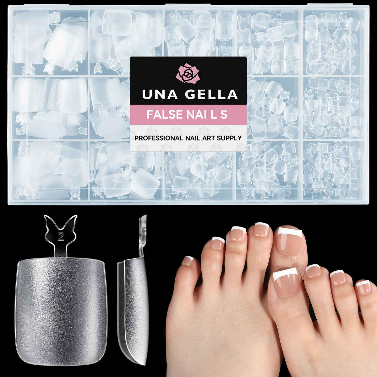 UNA GELLA puntas dedo grande cubiertas completas para endurecer uñas y evitar daños