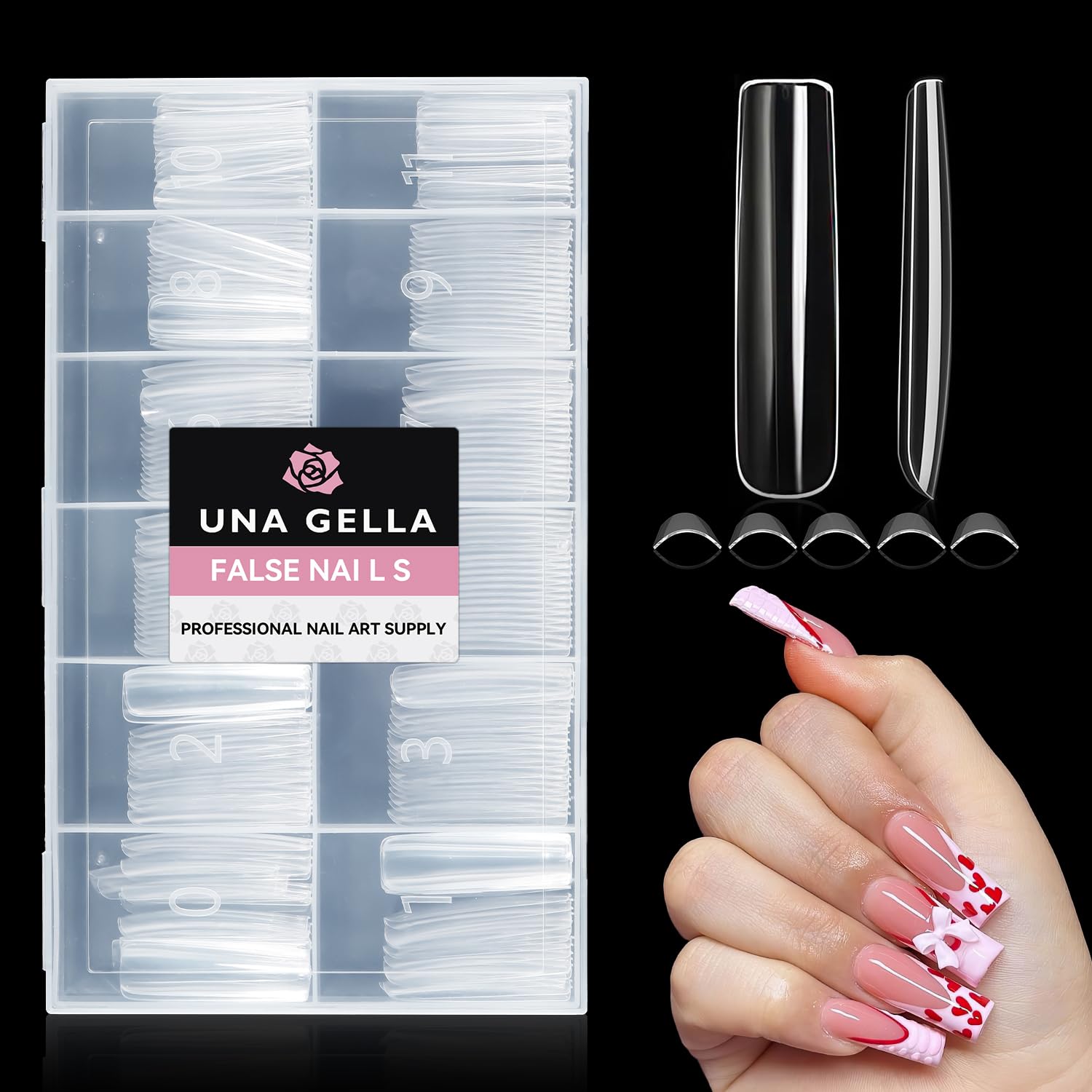 UNA GELLA puntas de uña largas para estilos elegantes y atrevidos.